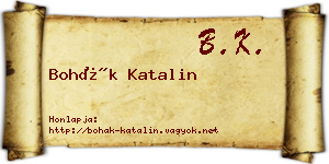Bohák Katalin névjegykártya