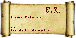 Bohák Katalin névjegykártya